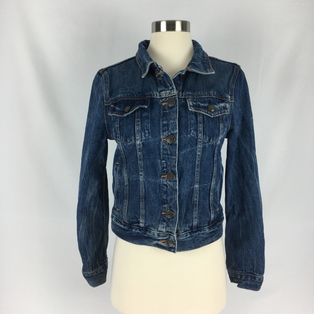 J Crew Vintage Denim Jacket Recycled Indigo Size S - Picture 2 of 7